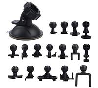 BiBiFly Car Suction Cup for Dash Cam Holder with 16 Different Types Swivel Ball Adapter Use for Driving DVR Camera Camcorder GPS Action Camera, Vehicle Video Recorder on Windshield & DashBoard