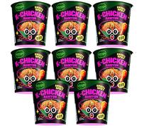 Bibigo Korean Chicken Flavoured Ramyun Sweet & Spicy Stir-Fried Instant Noodles Pots 8x 98g, Authentic Korean Style Instant Cup Ramyun