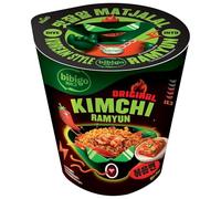 bibigo Original Kimchi Flavour Ramyun 8 x 98g, Korean Style Stir Fried Instant Noodles with Kimchi Sauce, Cup Noodle Meal