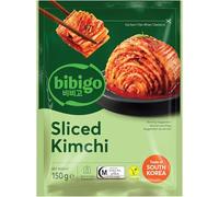 BIBIGO Sliced Kimchi 1 x 150 g - Korean Fermented Cabbage with Authentic Spices and Seasoning