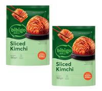 Bibigo Sliced Napa Cabbage Kimchi 150g | Authentic Korean Fermented Side Dish | Low Fat, Low Calorie | Ready to Eat | Made in South Korea