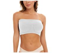 BIBILILI Strapless Bra for Big Busted Women Push Up Stretch Bandeau Bra Comfort Tube Top Plus Size Sport Bras No Underwire Strapless Bras for Women Large Bust (White,XXXL)