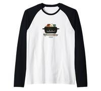 Bibimbap Korean Rice Bowl namul Vegetables Egg Carrots Raglan Baseball Tee