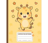 BibiPi Cute Giraffe Composition Notebook - Student Planner & Organizer for School: 110 Pages, 7.5x9.25" - Features "All About Me," Daily Schedule, Contacts, & Important Dates for Kids & Teens