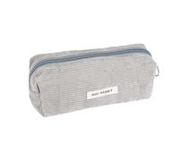 BIBITI Aesthetic Pencil Case, Clean Pencil Case, Corduroy, Small Girl Pencil Case, Little Girl Study Pencil Fabric, School Pencil Case, Teenager Case Corduroy Fabric, gray, Modernity