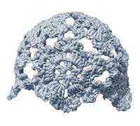 BIBITIME Cutout Crochet Beanie Skull Hat Flower Knitted Women Handmade Knit Cap, Light Blue, L