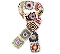 BIBITIME Handmade Knit Colorful Granny Square Crochet Scarf Neck Warp Women Lady, Multi Random, One size