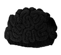 BIBITIME Unisex Handmade Knitted Brain Beanie Cap Halloween Hat, Black, One size