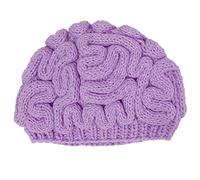 BIBITIME Unisex Handmade Knitted Brain Beanie Cap Halloween Hat (Made to Fit Average Adult, Purple)