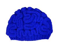 BIBITIME Unisex Handmade Knitted Brain Beanie Cap Halloween Hat, Royal Blue, One Size