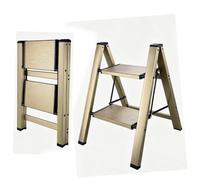 BIBKOKE Step Stool Foldable Small Kitchen 2 Step Ladder Closet Aluminium