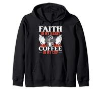 Bible And Coffee Lover Caffeine Drinker Religious Christian Zip Hoodie