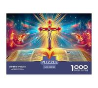 Bible And CrossDaunting Jigsaw Puzzles for Adults An Assortment of 1000 Advanced, Impossible-Hard-Difficult Challenging Puzzle Educational Game Pieces - A Formidable And Rewarding Gift for Ambitious