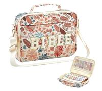 Bible Bag - 12 Inches Church Tote for Prayer Meeting, Daily Travel with Carry Handle Function, Scripture Carrier for Women, Teachers, Floral Print, Gift Use, Adjustable Strap, Chenille Letter