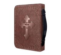 Bible Bag, Vintage Bible Cover - PU Leather Bible Carrying Case with Handle | Portable Bible Case, Bookshelf for Bible Study, Church