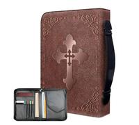 Bible Bag, Vintage Bible Cover | PU Leather Carrying Bag for Books - Portable Carrying Bag for Books, Church Bag with Handle for Church, Bible Study