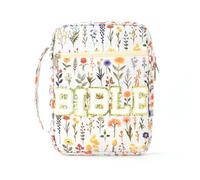 Bible Bag with Print, 25x20.3x7.62cm, Boho Large Zippered Carrying Bible Cover Case for Women, Portable Storage Bag for Books, Cosmetics, Toiletries, Presents for Chapel, Friends