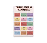 Bible Basics Poster Christian Key Terms Defined Chart for New Believers Home Church Classroom(Framed,12x18inch(30x45cm))