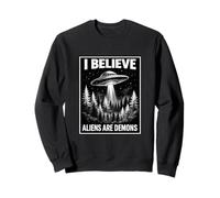 Bible Believer Faith Based Conspiracy Retro UFO Prophecy Sweatshirt