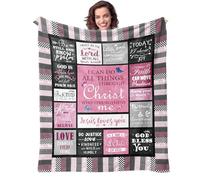 Bible Blanket Christian Sympathy Blanket Inspirational Gifts for Women Christ Jesus Loves You Blessed Soft Throw Blanket Religious Gifts for Women for Praying Faith Men Woman 60"x80"