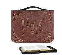 Bible Book Cover,Bible Bag | PU Leather Bible Carrying Bag with Handle,Portable Bible Cases, Bible Case for Bible Study, Church, L, Unisexo