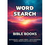 Bible Book Word Search: 80 Gospels, Psalms & Proverbs & Parables & Symbols-Themed Large-Print Puzzles - 1,600+ Words to Find - Includes Answer Keys & Bonus Quiz Word (GridQuest)