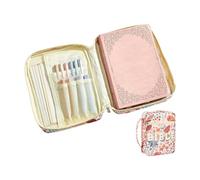 Bible Carrying Case | Bible Book Cover with Flower Printing - Portable Large Zipper Pouch Holder, Protective Pocket Study Supplies Carrier for Outdoor Travel Church