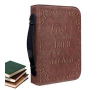 Bible Carrying Case - PU Leather Church Bag, Scripture Storage Handle | Portable Worship Study Organizer Pouch, Travel Bible Holder Carry Case with Zipper Closure for Devotional Readings