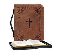 Bible Case - 12" Book Cover | PU Leather Holder - Durable and easy to clean protective keeps the Holy Bible safe for travel, church study and is u
