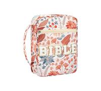Bible Case - 20.3x25x7.7cm Floral Zipper Book Cover Organizer, Portable Scripture Storage Bag | Book Dustproof Storage Bag, Study Supplies Holder for Girls Teens Women Church Travel School Devotion
