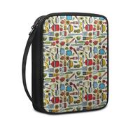 Bible Case Blue Red Pot Book Pouch Protective Carrying Book Case Canvas Polyester with Handle and Zippered Women Men for Standard Size Bible Cover 27.5x22.5x5.5 cm