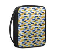 Bible Case Blue Yellow Graffiti Book Pouch Protective Carrying Book Case Canvas Polyester with Handle and Zippered Women Men for Standard Size Bible Cover 27.5x22.5x5.5 cm