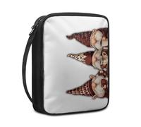 Bible Case Dwarf Brown Book Pouch Protective Carrying Book Case Canvas Polyester with Handle and Zippered Women Men for Standard Size Bible Cover 27.5x22.5x5.5 cm