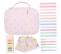 Bible Case for Women Large Capacity Bible Kit with Tabs, Pens, Sticky Notes, Highlighters, Bibles Study Kit with Handle 8.9x11.4x3.2 Inch Style 1, Journaling
