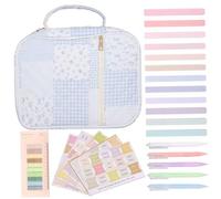 Bible Case for Women Large Capacity Bible Kit with Tabs, Pens, Sticky Notes, Highlighters, Bibles Study Kit with Handle 8.9x11.4x3.2 Inch Style 3 Case for Women, Journal