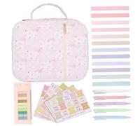 Bible Case for Women Large Capacity Bible Kit with Tabs, Pens, Sticky Notes, Highlighters, Bibles Study Kit with Handle 8.9x11.4x3.2 Inch Style 2, Study