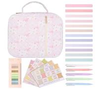 Bible Case for Women Large Capacity Bible Kit with Tabs, Pens, Sticky Notes, Highlighters, Bibles Study Kit with Handle 8.9x11.4x3.2 Inch Style 2 Case for Women, Journal