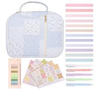 Bible Case for Women Large Capacity Bible Kit with Tabs, Pens, Sticky Notes, Highlighters, Bibles Study Kit with Handle 8.9x11.4x3.2 Inch Style 3 Case for Women, Journaling