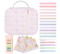 Bible Case for Women Large Capacity Bible Kit with Tabs, Pens, Sticky Notes, Highlighters, Bibles Study Kit with Handle 8.9x11.4x3.2 Inch Style 2 Case for Women, Journaling