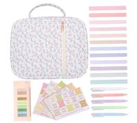 Bible Case for Women Large Capacity Bible Kit with Tabs, Pens, Sticky Notes, Highlighters, Bibles Study Kit with Handle 8.9x11.4x3.2 Inch Style 4 Case for Women, Journaling