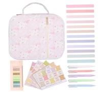 Bible Case for Women Large Capacity Bible Study Kit with Tabs Pens Sticky Notes Highlighters Handle Organizer 8.9x11.4x3.2 Inch Style 2