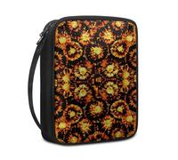 Bible Case Orange Yellow Flowers Book Pouch Protective Carrying Book Case Canvas Polyester with Handle and Zippered Women Men for Standard Size Bible Cover 27.5x22.5x5.5 cm