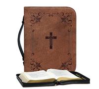 Bible Case Protective Carrying Cover for Book Storage Travel Use | Sturdy Fabric with Zipper Closure Pen Holder Bookmark Sleeve Church Study Organizer Bag Accessory Storage Pocket Organization Feature