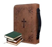Bible Case - PU Vintage Bible Case | Cross Covers for Women Men Carrying for Girls with Zipper Handle