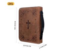 Bible Case, PU Vintage Bibles Cover, Zippered Water-Resistant Pouch with Handle, Christian Book Bag, Elegant Leather-Like Bible Protector for Women, Church, Study, Travel and Daily Devotions Use