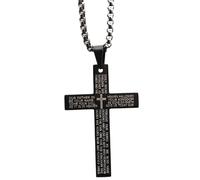 Bible Chain Necklace for Men,Christian Necklace Chain - Stainless Steel Religious, Bible Verse Pendant Holy Charm for Men Women