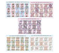 Bible Chapter Tabs - Laminated Index Stickers, Alphabet Label Set | Large Print Waterproof Dividers for Study Supplies Scripture Organization Guide Men Women Easy Reading Reference Marker Sheets