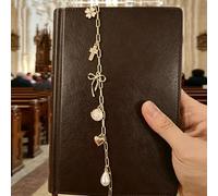 Bible Charm, Christian Bible Charms Chain Bookmark, Christian Jewelry Religious Faith Gift (Style E)