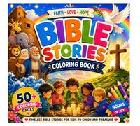 Bible Coloring Book for Kids: Noah's Ark, Baby Jesus, David & Goliath and More