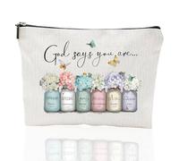 Bible Cosmetic Bags, Inspiring Bible Verse Makeup Bag, Travel Cosmetic Pouch with Zipper, Religious Christian Gifts for Girls Friends Mum Wife